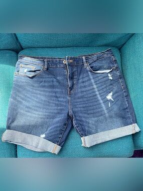 Distressed Denim Shorts